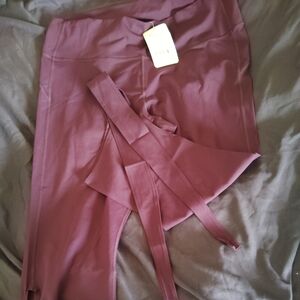 Fabletics Dusty rose calf ribbon tie leggings